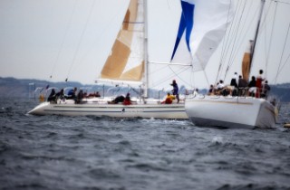 Round the Island Race 1991 - Isle of Wight, UK. Each year 1,500 yachts compete in this annual fleet regatta.