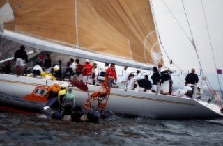 Round the Island Race 1991 - Isle of Wight, UK. Each year 1,500 yachts compete in this annual fleet regatta.