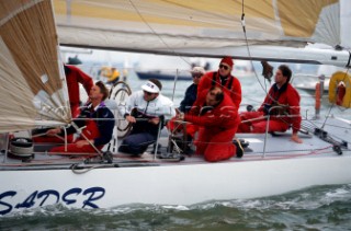 Round the Island Race 1991 - Isle of Wight, UK. Each year 1,500 yachts compete in this annual fleet regatta.