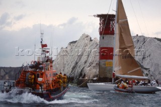 Round the Island Race 1991 - Isle of Wight, UK. Each year 1,500 yachts compete in this annual fleet regatta.