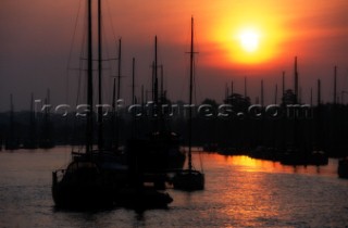 Round the Island Race 1991 - Isle of Wight, UK. Each year 1,500 yachts compete in this annual fleet regatta.