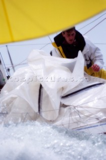 Round the Island Race 1991 - Isle of Wight, UK. Each year 1,500 yachts compete in this annual fleet regatta.