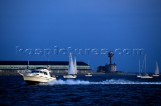 Round the Island Race 1991 - Isle of Wight, UK. Each year 1,500 yachts compete in this annual fleet regatta.