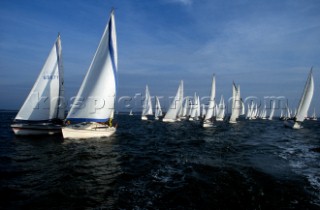 Round the Island Race 1991 - Isle of Wight, UK. Each year 1,500 yachts compete in this annual fleet regatta.