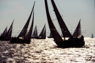 Round the Island Race 1991 - Isle of Wight, UK. Each year 1,500 yachts compete in this annual fleet regatta.