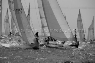 Round the Island Race 1991 - Isle of Wight, UK. Each year 1,500 yachts compete in this annual fleet regatta.