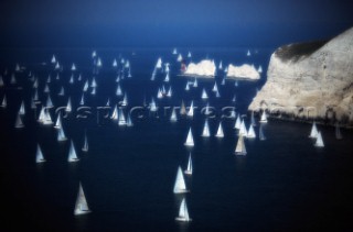 Round the Island Race 1991 - Isle of Wight, UK. Each year 1,500 yachts compete in this annual fleet regatta.