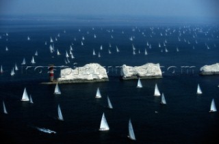 Round the Island Race 1991 - Isle of Wight, UK. Each year 1,500 yachts compete in this annual fleet regatta.