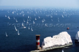 Round the Island Race 1991 - Isle of Wight, UK. Each year 1,500 yachts compete in this annual fleet regatta.