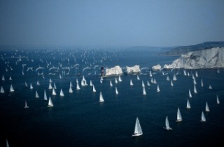 Round the Island Race 1991 - Isle of Wight, UK. Each year 1,500 yachts compete in this annual fleet regatta.