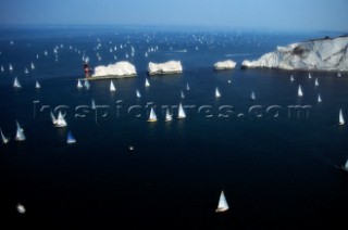 Round the Island Race 1991 - Isle of Wight, UK. Each year 1,500 yachts compete in this annual fleet regatta.