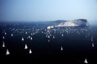 Round the Island Race 1991 - Isle of Wight, UK. Each year 1,500 yachts compete in this annual fleet regatta.