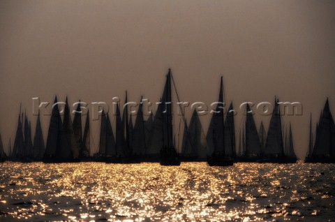 Round the Island Race 1991  Isle of Wight UK Each year 1500 yachts compete in this annual fleet rega