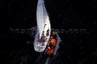 Round the Island Race 1991 - Isle of Wight, UK. Each year 1,500 yachts compete in this annual fleet regatta.