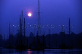 Round the Island Race 1991 - Isle of Wight, UK. Each year 1,500 yachts compete in this annual fleet regatta.