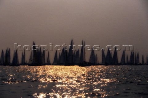 Round the Island Race 1991  Isle of Wight UK Each year 1500 yachts compete in this annual fleet rega