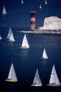 Round the Island Race 1991 - Isle of Wight, UK. Each year 1,500 yachts compete in this annual fleet regatta.