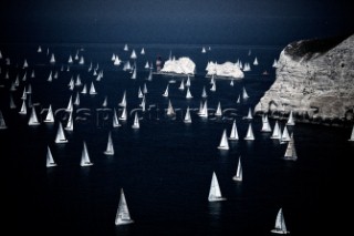 Round the Island Race 1991 - Isle of Wight, UK. Each year 1,500 yachts compete in this annual fleet regatta.