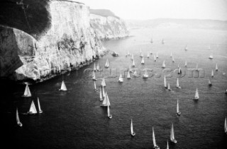 Round the Island Race 1991 - Isle of Wight, UK. Each year 1,500 yachts compete in this annual fleet regatta.