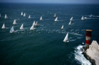 Round the Island Race 1991 - Isle of Wight, UK. Each year 1,500 yachts compete in this annual fleet regatta.