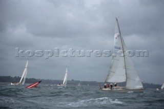 Round the Island Race 1991 - Isle of Wight, UK. Each year 1,500 yachts compete in this annual fleet regatta.