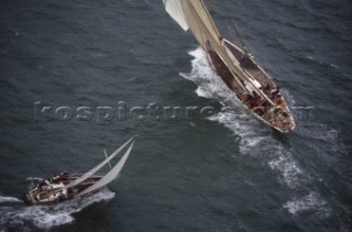 Round the Island Race 1991 - Isle of Wight, UK. Each year 1,500 yachts compete in this annual fleet regatta.