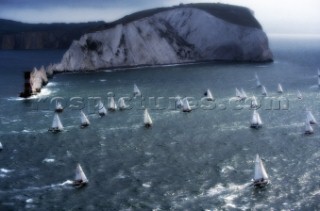 Round the Island Race 1991 - Isle of Wight, UK. Each year 1,500 yachts compete in this annual fleet regatta.