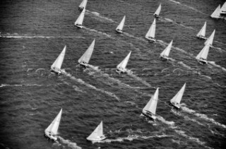 Round the Island Race 1991 - Isle of Wight, UK. Each year 1,500 yachts compete in this annual fleet regatta.