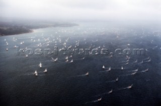 Round the Island Race 1991 - Isle of Wight, UK. Each year 1,500 yachts compete in this annual fleet regatta.