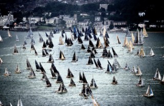 Round the Island Race 1991 - Isle of Wight, UK. Each year 1,500 yachts compete in this annual fleet regatta.