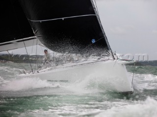 The new custom-built Frers designed D60 called Spectre owned by Peter Dubens racing in the Royal Yacht Squadron Bicentenary Regatta 2015 - Cowes, Isle of Wight, UK