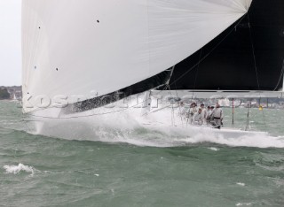 The new custom-built Frers designed D60 called Spectre owned by Peter Dubens racing in the Royal Yacht Squadron Bicentenary Regatta 2015 - Cowes, Isle of Wight, UK