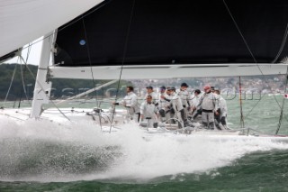 The new custom-built Frers designed D60 called Spectre owned by Peter Dubens racing in the Royal Yacht Squadron Bicentenary Regatta 2015 - Cowes, Isle of Wight, UK