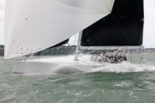 The new custom-built Frers designed D60 called Spectre owned by Peter Dubens racing in the Royal Yacht Squadron Bicentenary Regatta 2015 - Cowes, Isle of Wight, UK