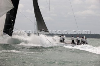 The new custom-built Frers designed D60 called Spectre owned by Peter Dubens racing in the Royal Yacht Squadron Bicentenary Regatta 2015 - Cowes, Isle of Wight, UK