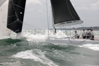 The new custom-built Frers designed D60 called Spectre owned by Peter Dubens racing in the Royal Yacht Squadron Bicentenary Regatta 2015 - Cowes, Isle of Wight, UK