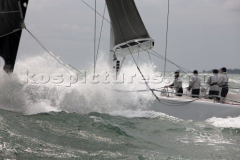 The new custombuilt Frers designed D60 called Spectre owned by Peter Dubens racing in the Royal Yach