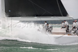 The new custom-built Frers designed D60 called Spectre owned by Peter Dubens racing in the Royal Yacht Squadron Bicentenary Regatta 2015 - Cowes, Isle of Wight, UK