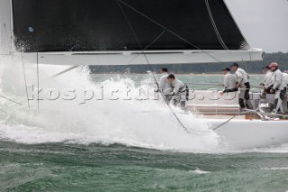 The new custom-built Frers designed D60 called Spectre owned by Peter Dubens racing in the Royal Yacht Squadron Bicentenary Regatta 2015 - Cowes, Isle of Wight, UK