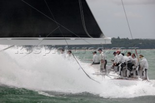 The new custom-built Frers designed D60 called Spectre owned by Peter Dubens racing in the Royal Yacht Squadron Bicentenary Regatta 2015 - Cowes, Isle of Wight, UK