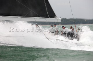 The new custom-built Frers designed D60 called Spectre owned by Peter Dubens racing in the Royal Yacht Squadron Bicentenary Regatta 2015 - Cowes, Isle of Wight, UK