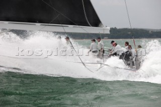 The new custom-built Frers designed D60 called Spectre owned by Peter Dubens racing in the Royal Yacht Squadron Bicentenary Regatta 2015 - Cowes, Isle of Wight, UK