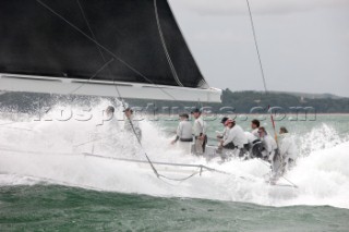 The new custom-built Frers designed D60 called Spectre owned by Peter Dubens racing in the Royal Yacht Squadron Bicentenary Regatta 2015 - Cowes, Isle of Wight, UK