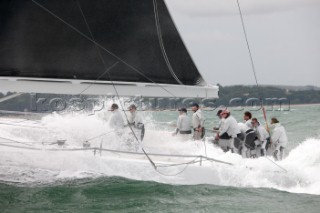 The new custom-built Frers designed D60 called Spectre owned by Peter Dubens racing in the Royal Yacht Squadron Bicentenary Regatta 2015 - Cowes, Isle of Wight, UK