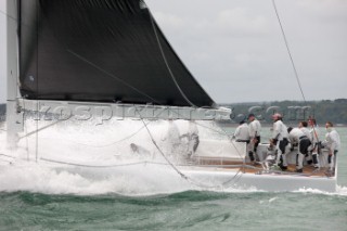 The new custom-built Frers designed D60 called Spectre owned by Peter Dubens racing in the Royal Yacht Squadron Bicentenary Regatta 2015 - Cowes, Isle of Wight, UK