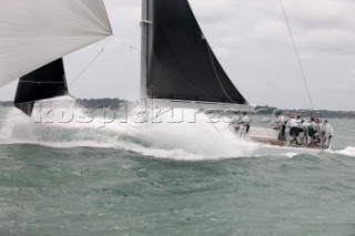 The new custom-built Frers designed D60 called Spectre owned by Peter Dubens racing in the Royal Yacht Squadron Bicentenary Regatta 2015 - Cowes, Isle of Wight, UK