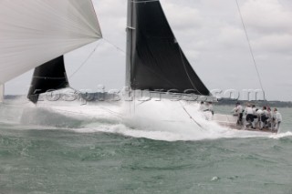 The new custom-built Frers designed D60 called Spectre owned by Peter Dubens racing in the Royal Yacht Squadron Bicentenary Regatta 2015 - Cowes, Isle of Wight, UK