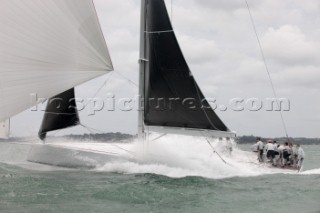 The new custom-built Frers designed D60 called Spectre owned by Peter Dubens racing in the Royal Yacht Squadron Bicentenary Regatta 2015 - Cowes, Isle of Wight, UK