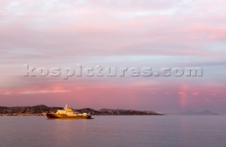 Superyacht Yersin anchored in the South of France