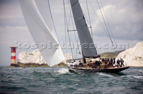 COWES UNITED KINGDOM  JULY 21 J Class Lionheart NL Three J Class yachts race around the Isle of Wigh